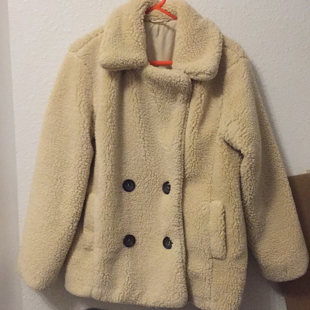 Free people teddy bear pea coat